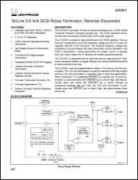 UCC5611DWP datasheet:  LOWEST CAPACITANCE 18-LINE 3-5V SE TERMINATOR FOR SCSI THROUGH ULTRA SCSI WITH REVERSE DISCONNECT UCC5611DWP