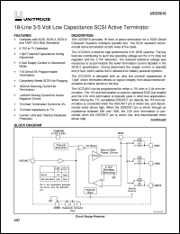 UCC5610DWP datasheet:  LOWEST CAPACITANCE 18-LINE 3-5V SE TERMINATOR FOR SCSI THROUGH ULTRA SCSI UCC5610DWP
