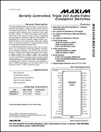 MAX456EJL datasheet: 8 x 8 video crosspoint switch. MAX456EJL