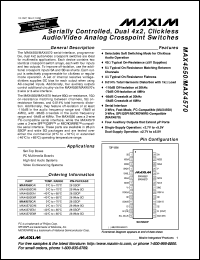 MAX4562CEE datasheet: Serially controlled, clickless audio/video switch. 2-wire IIC-compatible. MAX4562CEE
