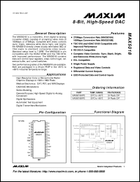 MAX5100BEUP datasheet: +2.7V to 5.5V, low-power, quad, parallel 8-bit DAC with Rail-to-Rail voltage output. INL (LSB) +-2 MAX5100BEUP