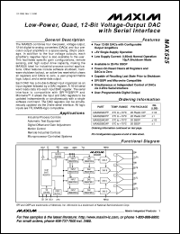 MAX529CAG datasheet: Octal, 8-bit, serial DAC with output buffer. Single +5V or dual +-5V supply operation. MAX529CAG