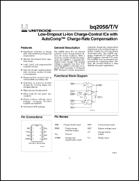 BQ2056VSN datasheet:  LOW DROPOUT LINEAR CHARGE CONTROL WITH AUTOCOMPTM FEATURE BQ2056VSN