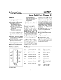 BQ2031PN-A5 datasheet:  CHARGE MANAGEMENT WITH PWM SWITCHING CONTROLLER AND USER-SELECTABLE ALGORITHMS BQ2031PN-A5