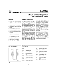 BQ2058RSN-C5 datasheet:  LITHIUM-ION PACK SUPERVISOR IC BQ2058RSN-C5