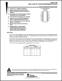 74ACT11139D datasheet:  DUAL 2-LINE TO 4-LINE DECODERS/DEMULTIPLEXERS 74ACT11139D