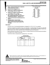 SN74LVC139AD datasheet:  DUAL 2-LINE TO 4-LINE DECODER/DEMULTIPLEXER SN74LVC139AD