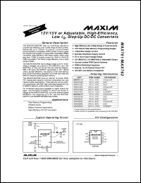 MAX774CPA datasheet: -5V or adjustable, high-efficiency, low IQ inverting DC-DC controller MAX774CPA