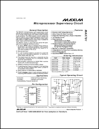 MAX807NEWE datasheet: Full-featured microprocessor supervisory circuit with +-1.5% reset accuracy. Reset threshold (typ) 4.575V MAX807NEWE