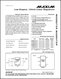 MAX8877EUK36-T datasheet: Low-noise, low-dropout, 150mA linear regulator with 2982 pinout. Preset output voltage 3.60V. MAX8877EUK36-T