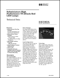 HLMP-P156 datasheet: Subminiature high performance TS AlGaAs red LED lamp HLMP-P156