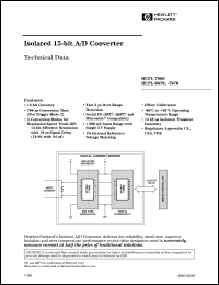 HCPL-7860 datasheet: Isolation 15-bit A/D converter HCPL-7860