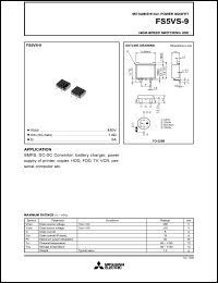 FS5VS-9 datasheet: 5A power mosfet for high-speed switching use FS5VS-9