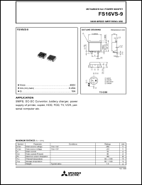 FS16VS-9 datasheet: 16A power mosfet for high-speed switching use FS16VS-9