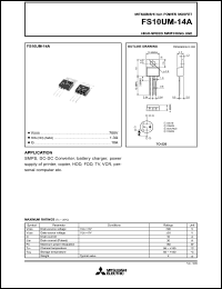 FS10UM-14A datasheet: 10A power mosfet for high-speed switching use FS10UM-14A