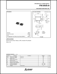 FK10VS-9 datasheet: 10A power mosfet for high-speed switching use FK10VS-9