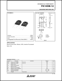 FK18SM-12 datasheet: 18A power mosfet for high-speed switching use FK18SM-12