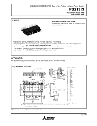 PS21313 datasheet: Power module for transfer-mold type insulated type PS21313