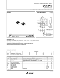 BCR3AS datasheet: 3A semiconductor for low power use, non-insulated type, planar passivation type BCR3AS