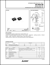 BCR8CM datasheet: 8A semiconductor for medium power use, non-insulated type, planar passivation type BCR8CM