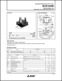 BCR16HM datasheet: 16A semiconductor for medium power use, non-insulated type, glass passivation type BCR16HM