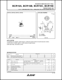 BCR16C datasheet: 16A semiconductor for medium power use, non-insulated type, glass passivation type BCR16C