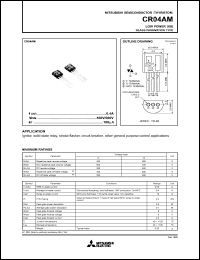 CR04AM datasheet: 0.4A semiconductor for low power use, glass passivation type CR04AM