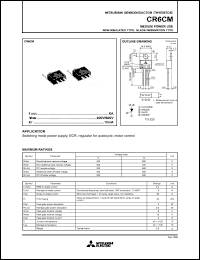 CR6CM datasheet: 6A semiconductor for medium power use, non-insulated, glass passivation type CR6CM