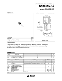 BCR08AM-14 datasheet: 0.8A semiconductor for low power use, planar passivation type BCR08AM-14
