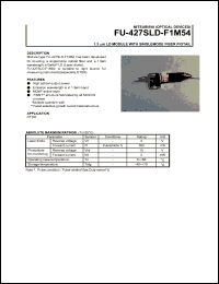 FU-427SLD-F1M54 datasheet: LD module with singlemode fiber pigtail FU-427SLD-F1M54