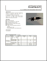 FU-427SLD-F1 datasheet: LD module with singlemode fiber pigtail FU-427SLD-F1