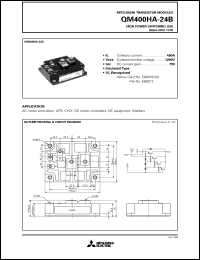 QM400HA-24B datasheet: 400A - transistor module for medium power switching use, insulated type QM400HA-24B