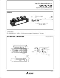 QM30DY-24 datasheet: 30A - transistor module for medium power switching use, insulated type QM30DY-24