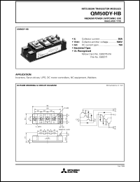 QM50DY-HB datasheet: 50A - transistor module for medium power switching use, insulated type QM50DY-HB