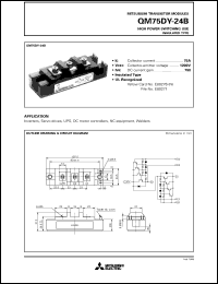 QM75DY-24B datasheet: 75A - transistor module for medium power switching use, insulated type QM75DY-24B