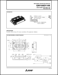 QM200DY-HK datasheet: 100A - transistor module for medium power switching use, insulated type QM200DY-HK