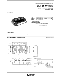 QM200DY-HBK datasheet: 100A - transistor module for medium power switching use, insulated type QM200DY-HBK