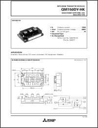 QM150DY-HK datasheet: 150A - transistor module for medium power switching use, insulated type QM150DY-HK