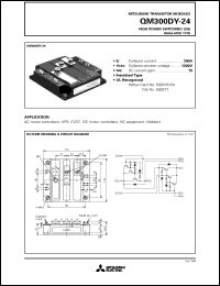 QM300DY-24 datasheet: 300A - transistor module for medium power switching use, insulated type QM300DY-24