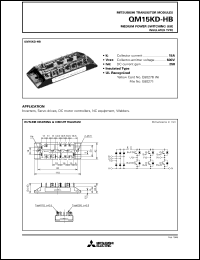 QM15KD-HB datasheet: 15A - transistor module for medium power switching use, insulated type QM15KD-HB