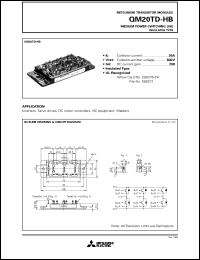 QM20TD-HB datasheet: 20A - transistor module for medium power switching use, insulated type QM20TD-HB