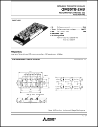 QM30TB-2HB datasheet: 30A - transistor module for medium power switching use, insulated type QM30TB-2HB