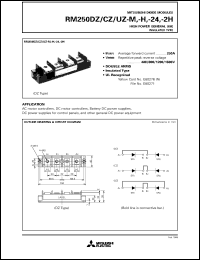 RM250CZ-2H datasheet: 250A - transistor module for high voltage medium power general use, insulated type RM250CZ-2H