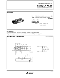 RM10TA-H datasheet: 20A - transistor module for medium power general use, insulated type RM10TA-H
