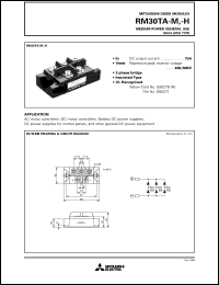 RM30TA-H datasheet: 75A - transistor module for medium power general use, insulated type RM30TA-H