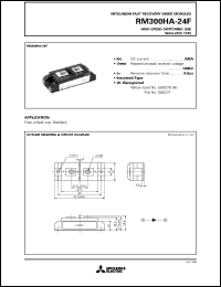 RM300HA-24F datasheet: 300A - transistor module for high speed switching use, insulated type RM300HA-24F