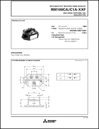 RM100CA-XXF datasheet: 100A - transistor module for high speed switching use, insulated type RM100CA-XXF