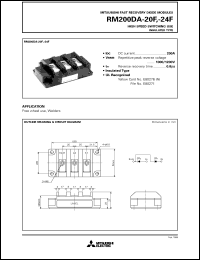 RM200DA-24F datasheet: 200A - transistor module for high speed switching use, insulated type RM200DA-24F