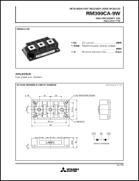 RM300CA-9W datasheet: 300A - fast recovery diode module for high frequency, insulated type RM300CA-9W