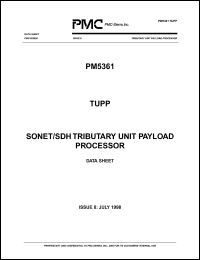PM5361-EI datasheet: Sonet/SDH tributary unit payload processor PM5361-EI